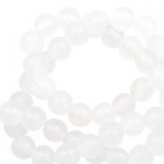 Natural stone beads round 6mm agate White opal